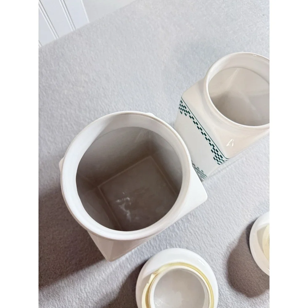 Vintage French Farine & Sucre Storage Jar – Ceramic Flour & Sugar Canister